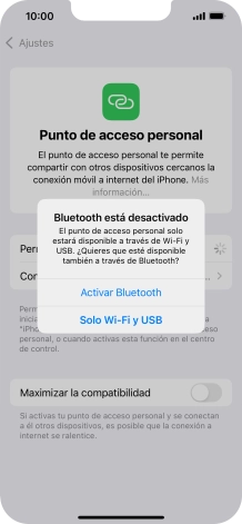 Si la función de wifi está activada, pulsa Solo Wi-Fi y USB.