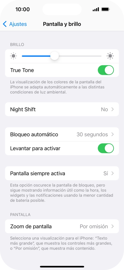 Pulsa Pantalla siempre activa.