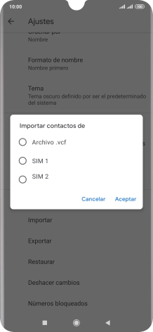 Pulsa la tarjeta SIM deseada.