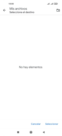 Si deseas crear una nueva carpeta, pulsa el icono de nueva carpeta y sigue las indicaciones de la pantalla para crearla.