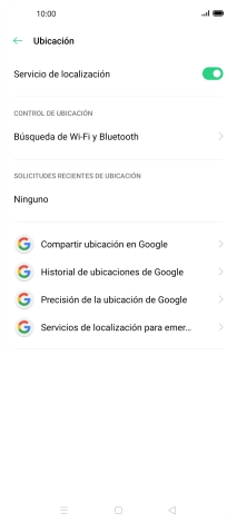Pulsa Precisión de la ubicación de Google.