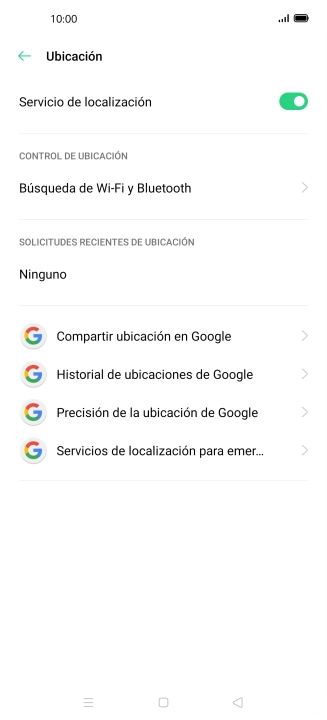 Pulsa Precisión de la ubicación de Google.