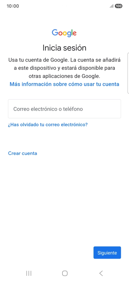 Si no tienes una cuenta de Google, pulsa Crear cuenta y sigue las indicaciones de la pantalla para ver cómo crear una cuenta nueva.