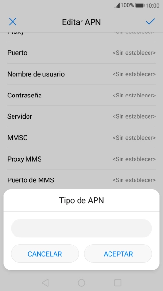 Introduce default y pulsa ACEPTAR.