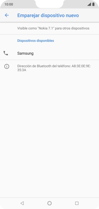 Pulsa el dispositivo Bluetooth deseado.