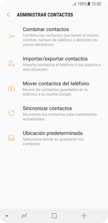 Pulsa Importar/exportar contactos.