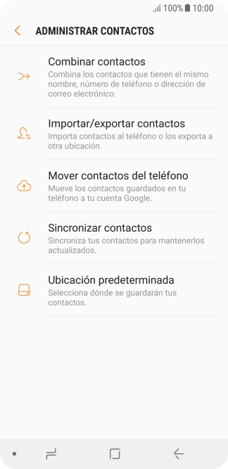 Pulsa Importar/exportar contactos.