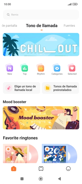 Pulsa Tonos de llamada preinstalados.