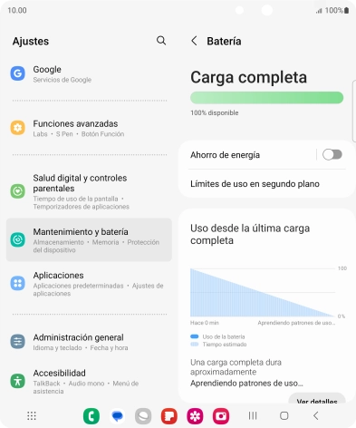 Pulsa Ahorro de energía.