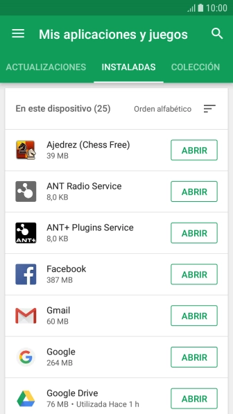 Pulsa la app deseada.