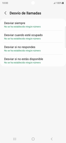 Pulsa el tipo de desvío deseado.