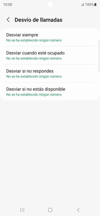 Pulsa el tipo de desvío deseado.