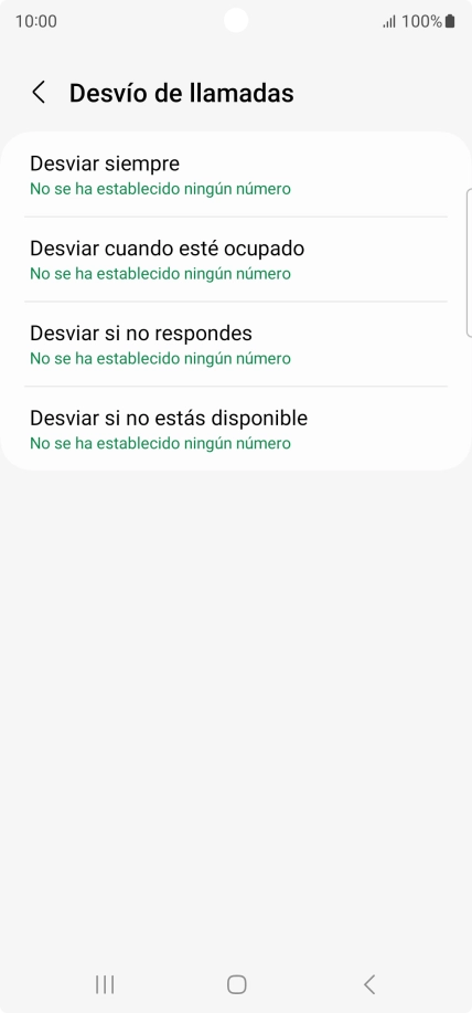 Pulsa el tipo de desvío deseado.