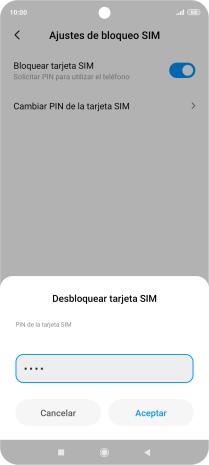Introduce tu código PIN y pulsa Aceptar.