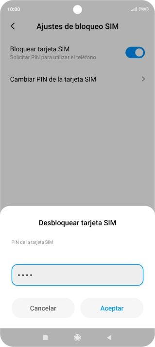 Introduce tu código PIN y pulsa Aceptar.