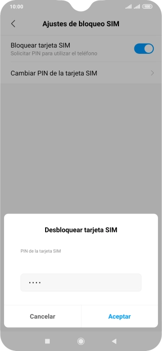 Introduce tu código PIN y pulsa Aceptar.