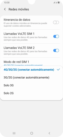 Pulsa el tipo de red deseado.