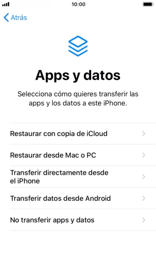 Puedes transferir el contenido de otro teléfono Android cuando el teléfono se activa antes de utilizarlo por primera vez y cuando lo restableces. Cuando aparece esta imagen de pantalla, el teléfono está listo para la transferencia de contenido desde otro teléfono Android.