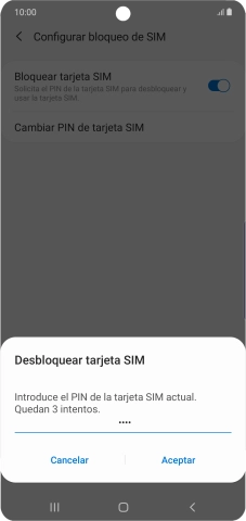 Introduce tu código PIN y pulsa Aceptar.