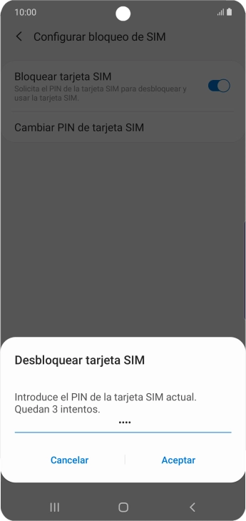 Introduce tu código PIN y pulsa Aceptar.