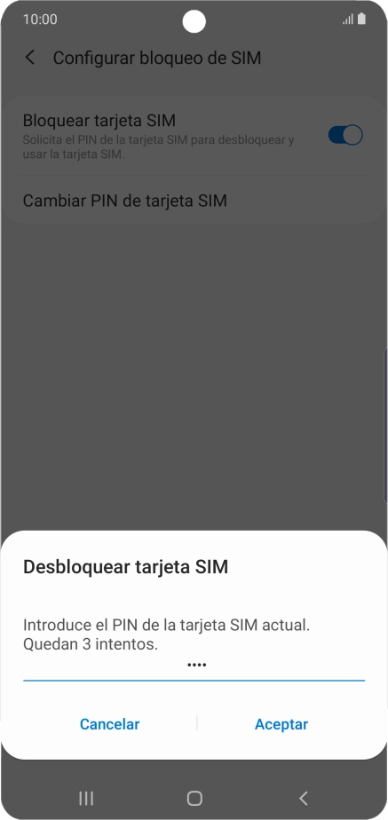 Introduce tu código PIN y pulsa Aceptar.