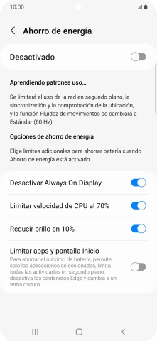 Pulsa el indicador junto a los ajustes deseados.
