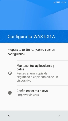 Puedes transferir el contenido de otro teléfono cuando activas tu teléfono por primera vez y cuando lo has restablecido. Cuando aparezca en la pantalla del teléfono esta imagen, ya está listo para la transmisión del contenido del otro teléfono.