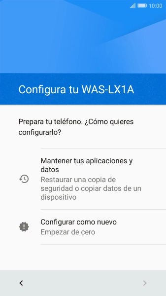 Puedes transferir el contenido de otro teléfono cuando activas tu teléfono por primera vez y cuando lo has restablecido. Cuando aparezca en la pantalla del teléfono esta imagen, ya está listo para la transmisión del contenido del otro teléfono.