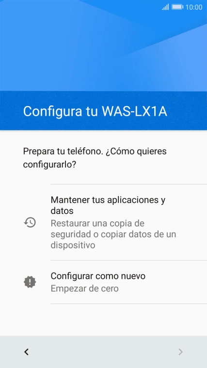 Puedes transferir el contenido de otro teléfono cuando activas tu teléfono por primera vez y cuando lo has restablecido. Cuando aparezca en la pantalla del teléfono esta imagen, ya está listo para la transmisión del contenido del otro teléfono.