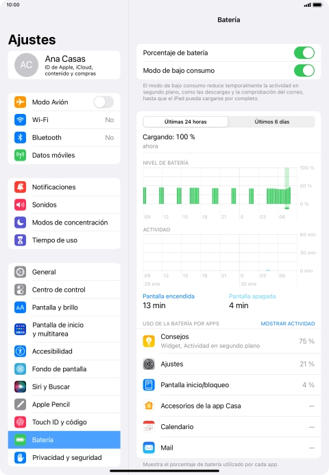 Desliza el dedo hacia arriba desde la parte inferior de la pantalla para terminar y volver a la pantalla de inicio.