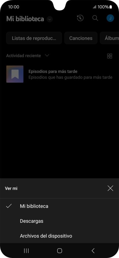 Pulsa una categoría y desplázate al archivo de música deseado.