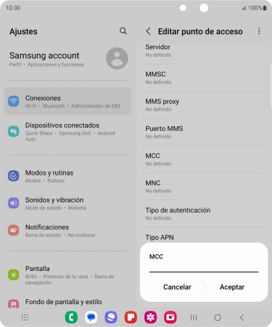 Introduce 214 y pulsa Aceptar.