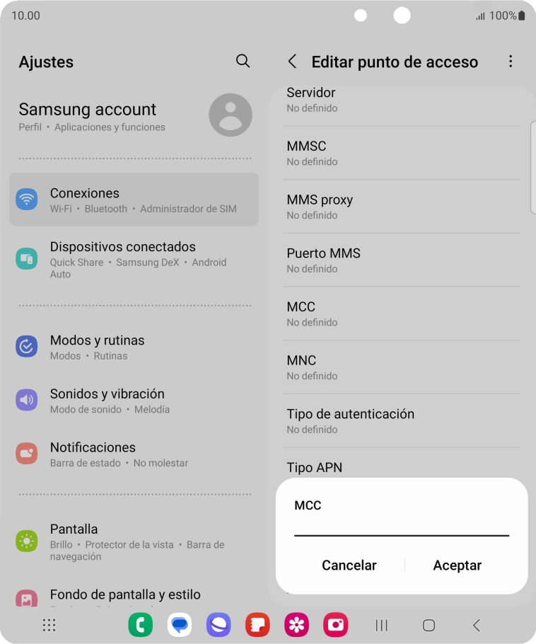 Introduce 214 y pulsa Aceptar.