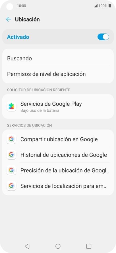 Pulsa Permisos de nivel de aplicación.