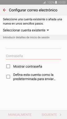 Pulsa Contraseña e introduce la contraseña de tu cuenta de correo electrónico.