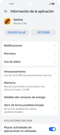 Pulsa Almacenamiento.