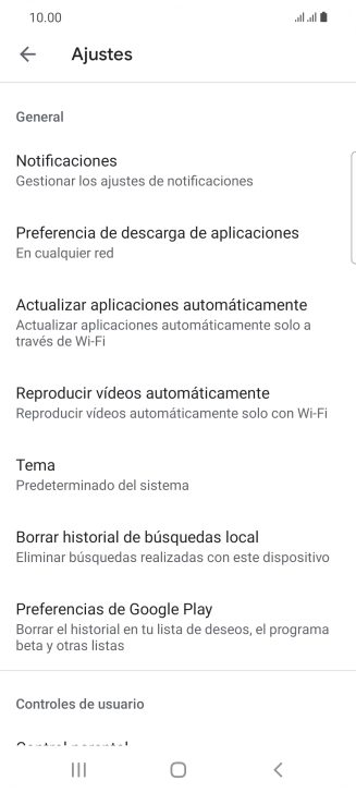 Pulsa Actualizar aplicaciones automáticamente.