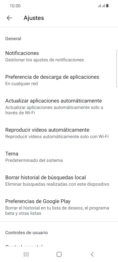 Pulsa Actualizar aplicaciones automáticamente.