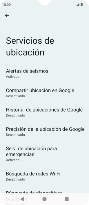 Pulsa Precisión de la ubicación de Google.