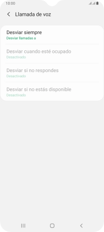 Pulsa el tipo de desvío deseado.