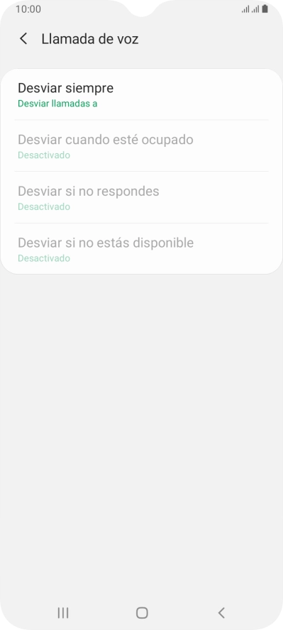 Pulsa el tipo de desvío deseado.