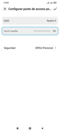 Pulsa SSID e introduce el nombre deseado de la conexión wifi.