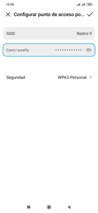 Pulsa SSID e introduce el nombre deseado de la conexión wifi.