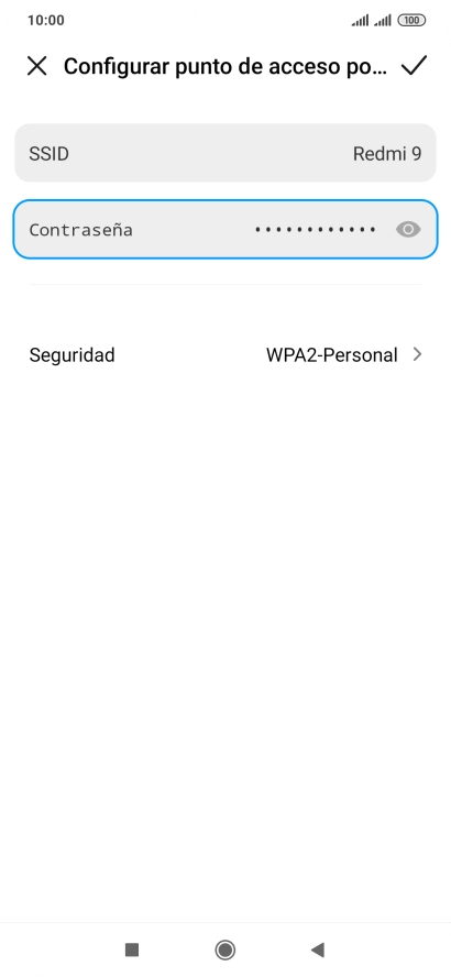 Pulsa SSID e introduce el nombre deseado de la conexión wifi.