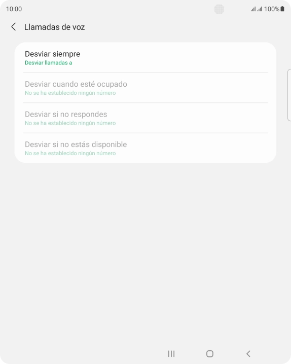 Pulsa el tipo de desvío deseado.
