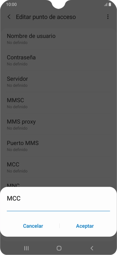 Introduce 214 y pulsa Aceptar.