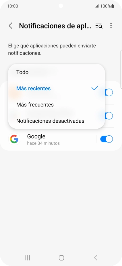 Pulsa el ajuste deseado.