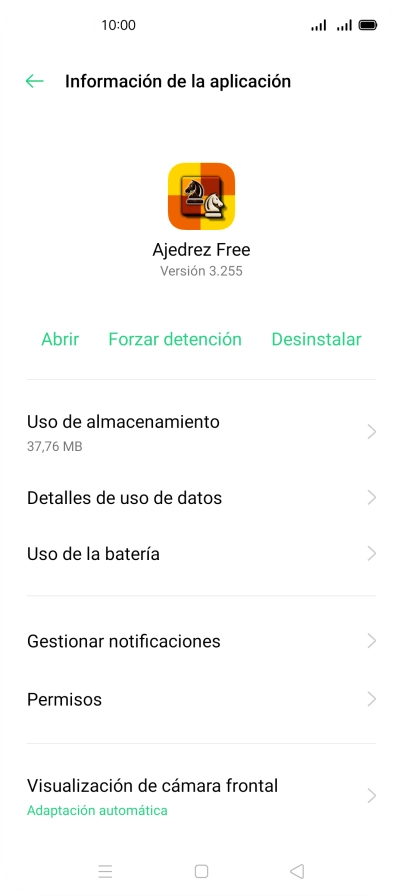 Pulsa Uso de almacenamiento.