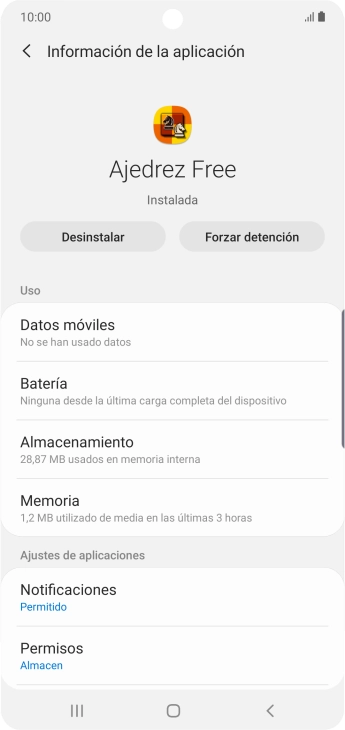Pulsa Almacenamiento.
