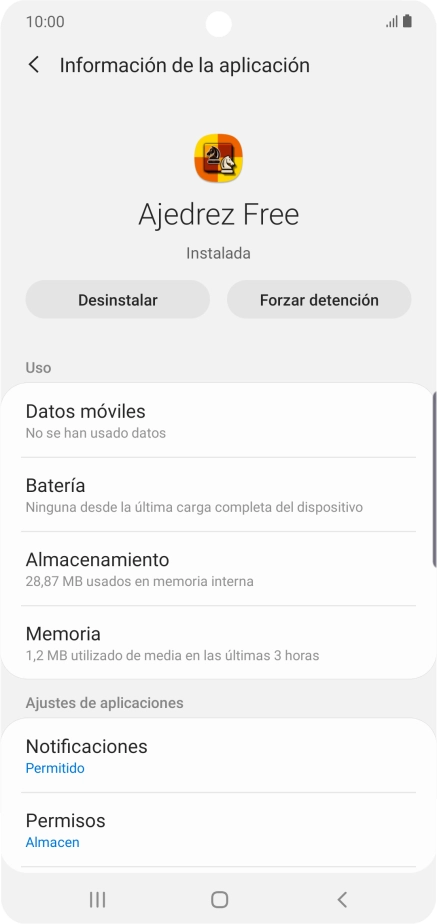 Pulsa Almacenamiento.
